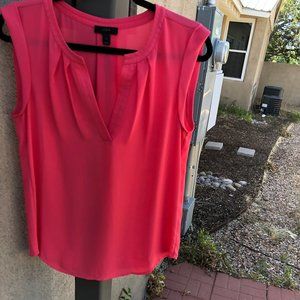 J. Crew V Neck Sleeveless Pink Blouse